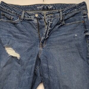 Old Navy High Rise O.G. Straight Jeans Secret Smooth Pockets Blue Women's 14